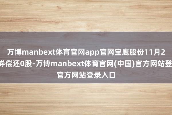 万博manbext体育官网app官网宝鹰股份11月27日融券偿还0股-万博manbext体育官网(中国)官方网站登录入口