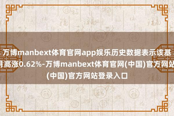 万博manbext体育官网app娱乐历史数据表示该基金近1个月高涨0.62%-万博manbext体育官网(中国)官方网站登录入口