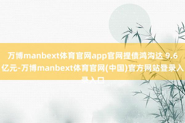 万博manbext体育官网app官网捏债鸿沟达 9.63 亿元-万博manbext体育官网(中国)官方网站登录入口
