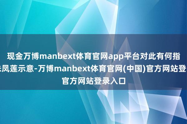 现金万博manbext体育官网app平台对此有何指摘？朱凤莲示意-万博manbext体育官网(中国)官方网站登录入口