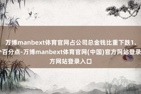 万博manbext体育官网占公司总金钱比重下跌1.85个百分点-万博manbext体育官网(中国)官方网站登录入口