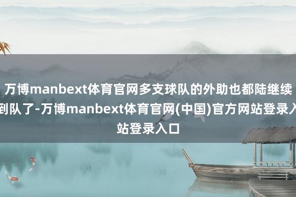 万博manbext体育官网多支球队的外助也都陆继续续到队了-万博manbext体育官网(中国)官方网站登录入口