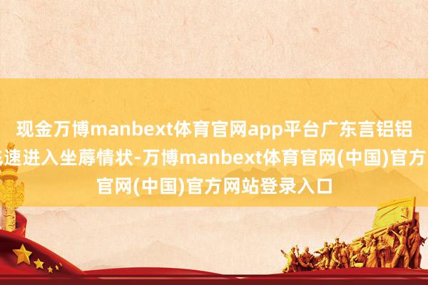 现金万博manbext体育官网app平台广东言铝铝业有限公司飞速进入坐蓐情状-万博manbext体育官网(中国)官方网站登录入口